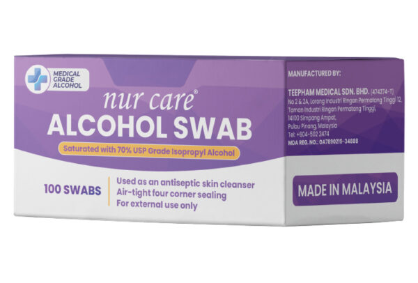 ALCOHOL SWAB (100PCS) NURCARE NON STERILE