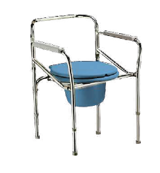 COMMODE CHAIR WITH BUCKET AND WITHOUT WHEEL