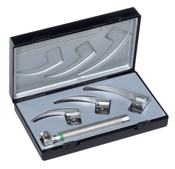 LARYNGOSCOPE SET MILLER 0,1,2 AS A SET FIBER OPTIC LED 2.5 V (CAT NO 8102)